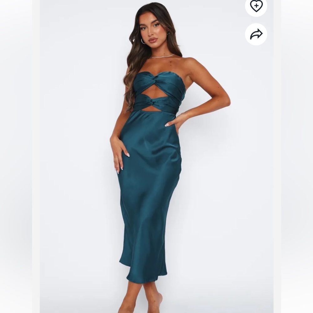 White Fox teal midi dress